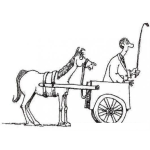 Dibujo para colorear Dibujo De Un Caballo Y Una Carroza Alrevez Para Colorear