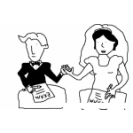 Dibujo para colorear Colorear Novios Firmando Acta De Matrimonio