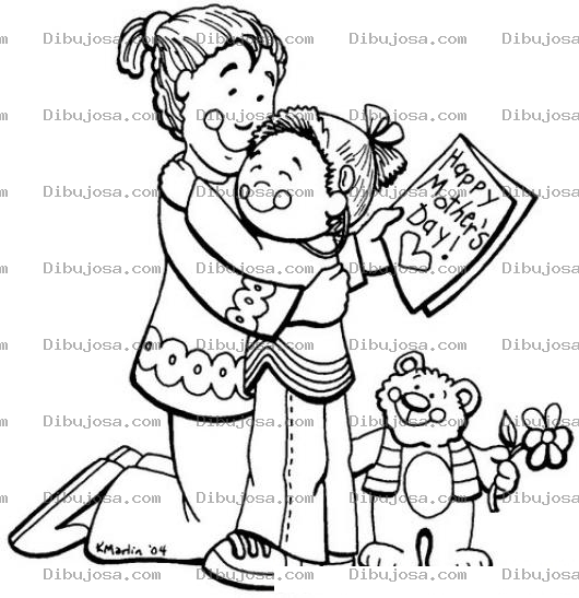 Dibujo para colorear Dibujo Del Dia De La Madre Para Pintar Y Colorear