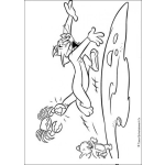 Dibujo para colorear Dibujo de Tom mordido por un cangrejo