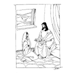 Dibujo para colorear Dibujo De Jesus Hablando Con Una Mujer Para Colorear