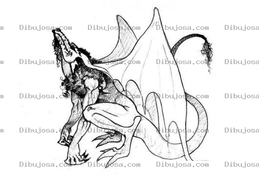 Dibujo para colorear Dibujo De Dragon Volador Para Pintar Y Colorear