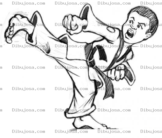 Dibujo para colorear Profesor De Karate Para Pintar Y Colorear