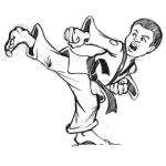 Dibujo para colorear Profesor De Karate Para Pintar Y Colorear