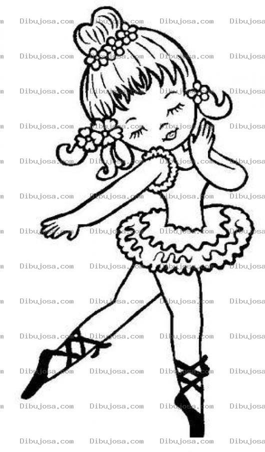 Dibujo para colorear Colorear Munequita Chica Nina Bailarina Haciendo Ballet