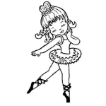Dibujo para colorear Colorear Munequita Chica Nina Bailarina Haciendo Ballet