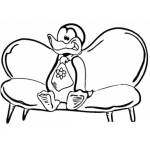 Dibujo para colorear Pinguino En Sofa Para Pintar Y Colorear
