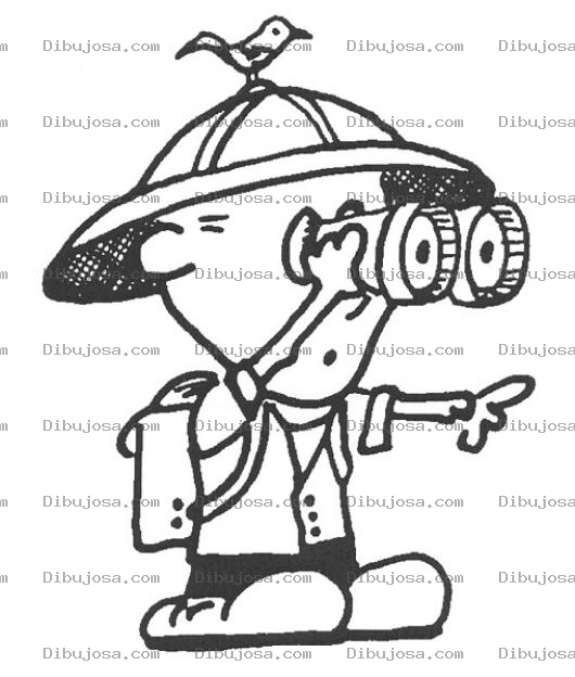 Dibujo para colorear Dibujo De Chico Explorador Para Pintar Y Colorear