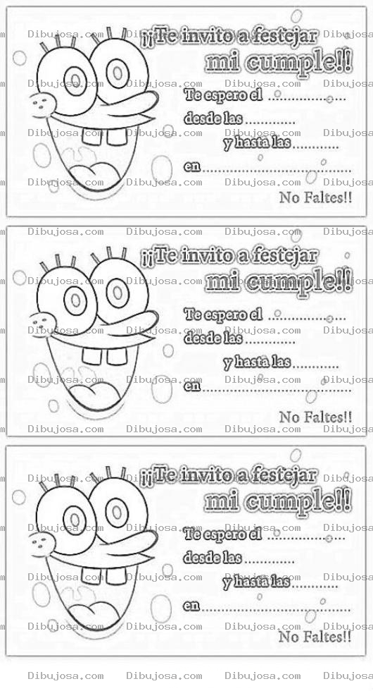 Dibujo para colorear Tarjetas Para Invitar A Cumpleanos Para Pintar Y Colorear