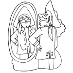 Dibujo para colorear Colorear Pirata En Un Espejo Para Pintar Y Colorear