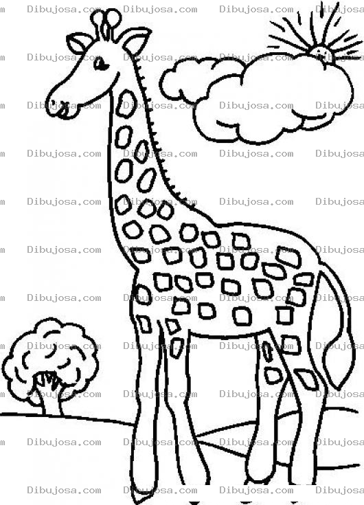 Dibujo para colorear Clorear Jirafita Feliz