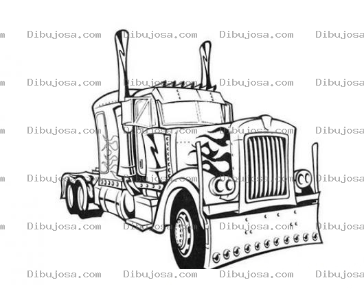 Dibujo para colorear Colorear Cabezal De Trailer De Furgones