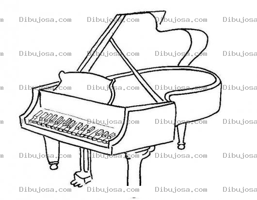 Dibujo para colorear Colorear Piano Antiguo