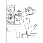 Dibujo para colorear Colorear a Tom echandose perfume