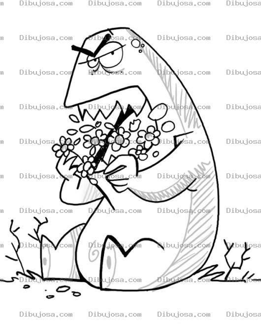 Dibujo para colorear Dibujo De Animal Comiendo Flores Para Pintar Y Colorear