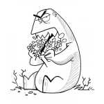 Dibujo para colorear Dibujo De Animal Comiendo Flores Para Pintar Y Colorear