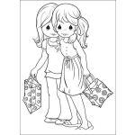 Dibujo para colorear Dibujo De Mejores Amigas Para Pintar Y Colorear