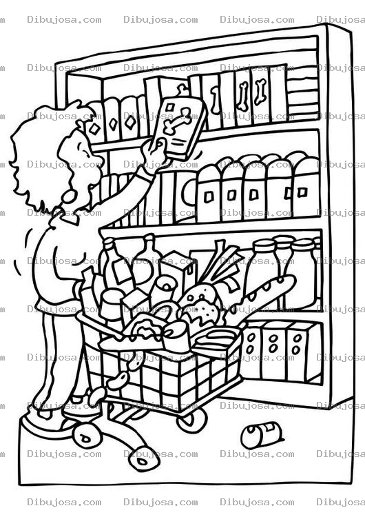 Dibujo para colorear Colorear Mujer Haciendo Super Para Pintar Y Colorear