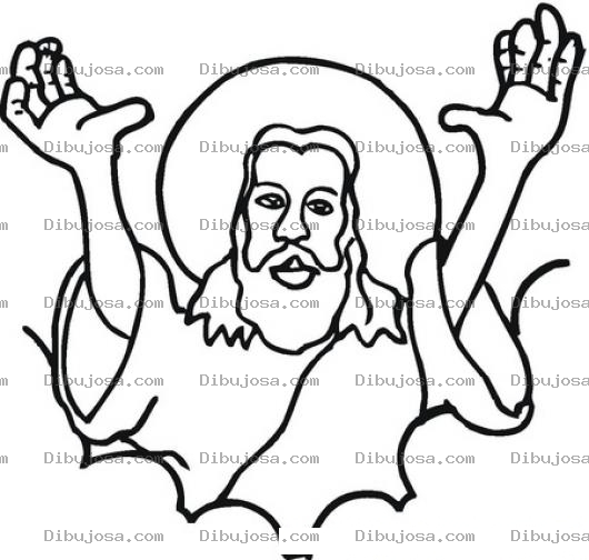 Dibujo para colorear Dibujo De JESUS En Las Nubes Para Colorear Y Pintar