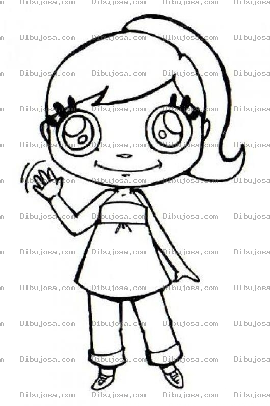 Dibujo para colorear Dibujo De Chica Diciendo Adios Para Colorear