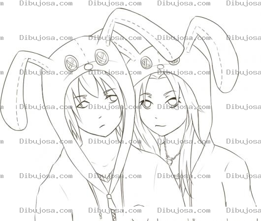 Dibujo para colorear Chicas Conejitas Para Pintar Y Colorear