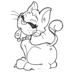 Dibujo para colorear Dibujo De Gata Sacando La Lengua Para Colorear