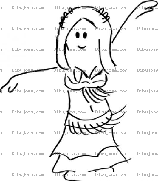 Dibujo para colorear Dibujo De Bailarina De Belly Dance Bellydancer Para Pintar Y Colorear