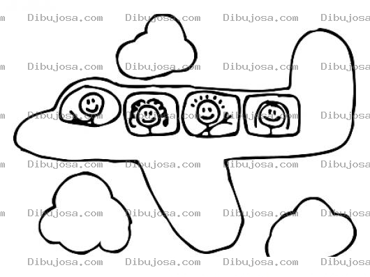 Dibujo para colorear Dibujo De Avioncito Volando Para Pintar Y Colorear