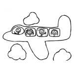 Dibujo para colorear Dibujo De Avioncito Volando Para Pintar Y Colorear