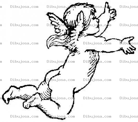 Dibujo para colorear Bebe Angelito Para Colorear