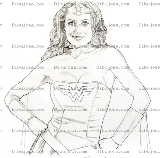 Dibujo para colorear Dibujo A Mano De La Mujer Maravilla Para Pintar Y Colorear