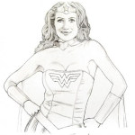 Dibujo para colorear Dibujo A Mano De La Mujer Maravilla Para Pintar Y Colorear
