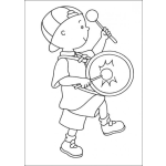 Dibujo para colorear Caillou tocando el tambor