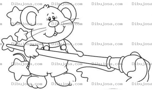 Dibujo para colorear Dibujo De Un Ratoncito Pintor Para Pintar Y Colorear