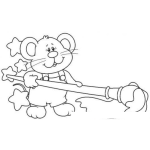 Dibujo para colorear Dibujo De Un Ratoncito Pintor Para Pintar Y Colorear
