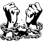 Dibujo para colorear Dibujo De Manos Rompiendo Cadenas De Esclavitud Para Colorear