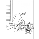 Dibujo para colorear Dibujo de Jerry karateca golpeando a Tom