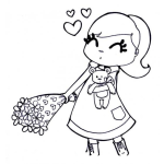 Dibujo para colorear Dibujo De Nina Chiquilla Nena Enamorada Para Pintar Y Colorear