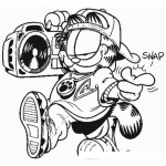 Dibujo para colorear Dibujo De Garfield Rapero Para Colorear