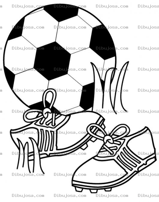 Dibujo para colorear Dibujo De Pelota Con Zapatos De Futbol Para Pintar Y Colorear
