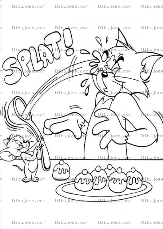 Dibujo para colorear Dibujo para Pintar a Tom y Jerry