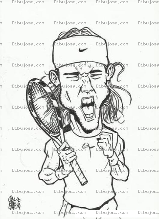 Dibujo para colorear Dibujo Del Tenista Nadal Para Pintar Y Colorear
