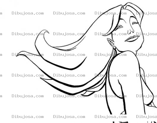 Dibujo para colorear Rubia De Pelo Largo Para Pintar Y Colorear