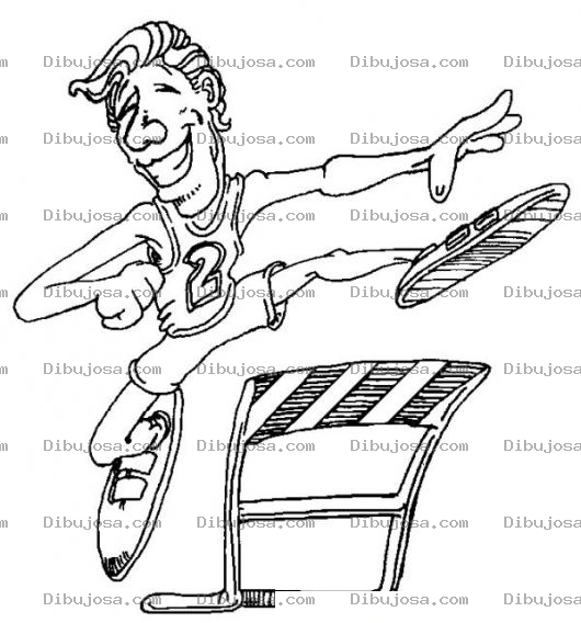 Dibujo para colorear Dibujo De Atleta Saltando Vallas Corriendo Sobre Obstaculos Para Colorear