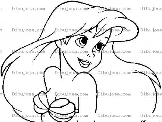 Dibujo para colorear Dibujo De La Sirenita Para Pintar Y Colorear