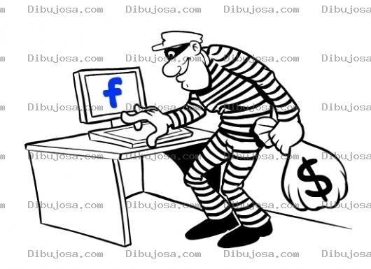 Dibujo para colorear Dibujo De Ladron Informatico Hacker De Facebook Para Pintar Y Colorear