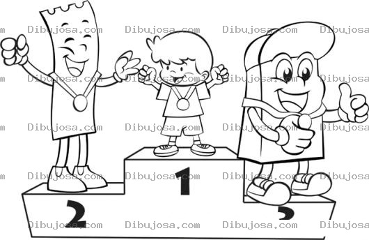 Dibujo para colorear Dibujo De Primer Lugar Segundo Lugar Y Tercer Lugar Para Colorear Y Pintar
