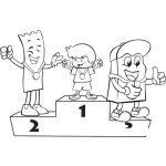 Dibujo para colorear Dibujo De Primer Lugar Segundo Lugar Y Tercer Lugar Para Colorear Y Pintar