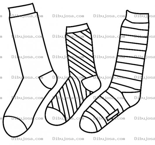 Dibujo para colorear Tres Calcetines Para Pintar Y Colorear