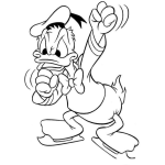 Dibujo para colorear Dibujo Del Pato Donal Enojado Y Peleando Para Colorear